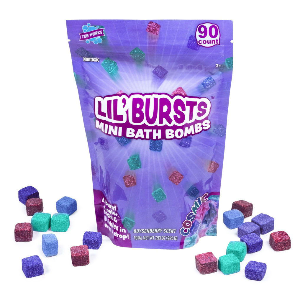 Tub Works Lil' Bursts bombas de baño que pintan el agua y crean espuma suave.