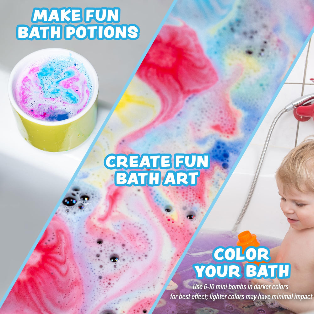 Tub Works Lil' Bursts permite mezclar colores para crear artes de baño.