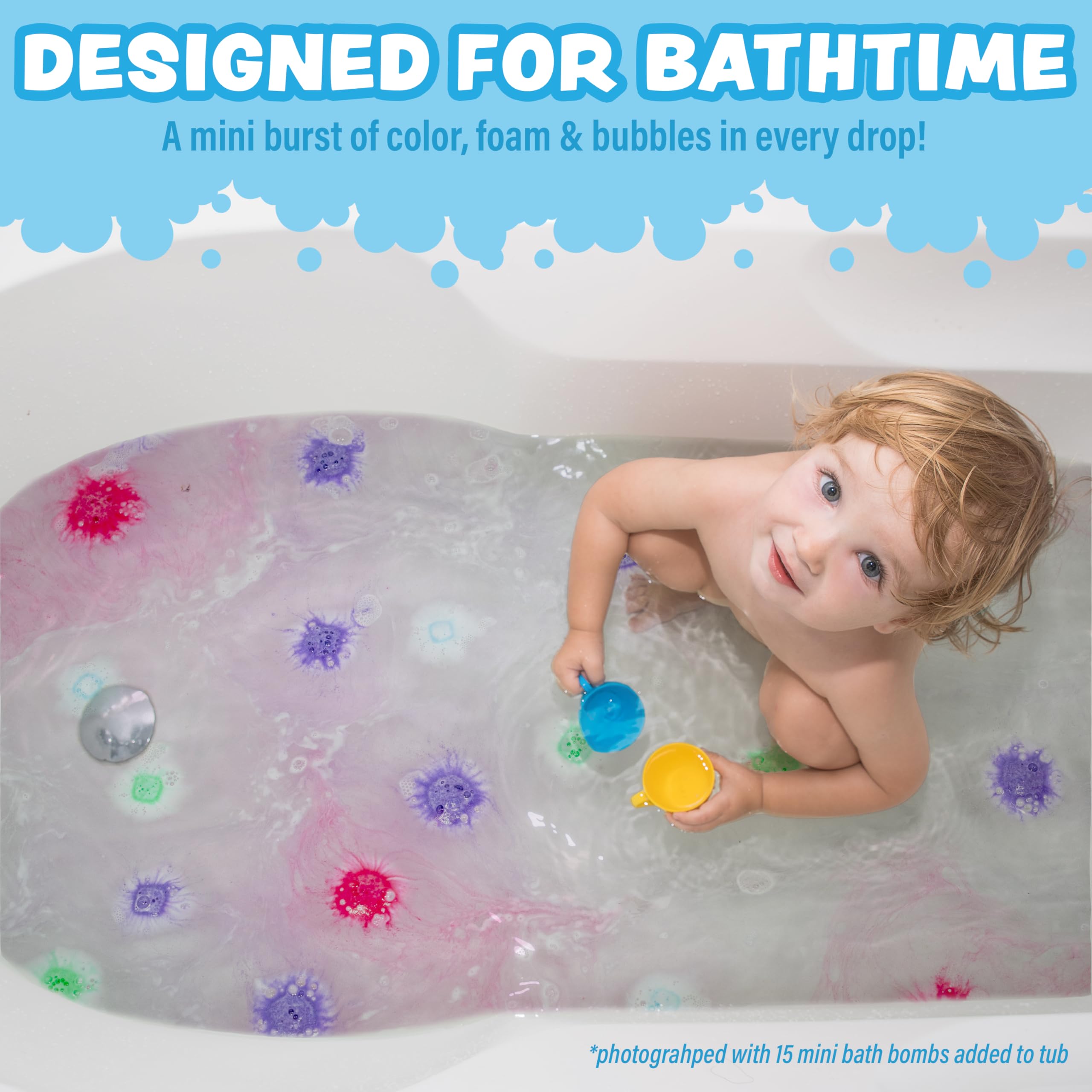 Tub Works Lil' Bursts bomba mini morada para colores vibrantes.