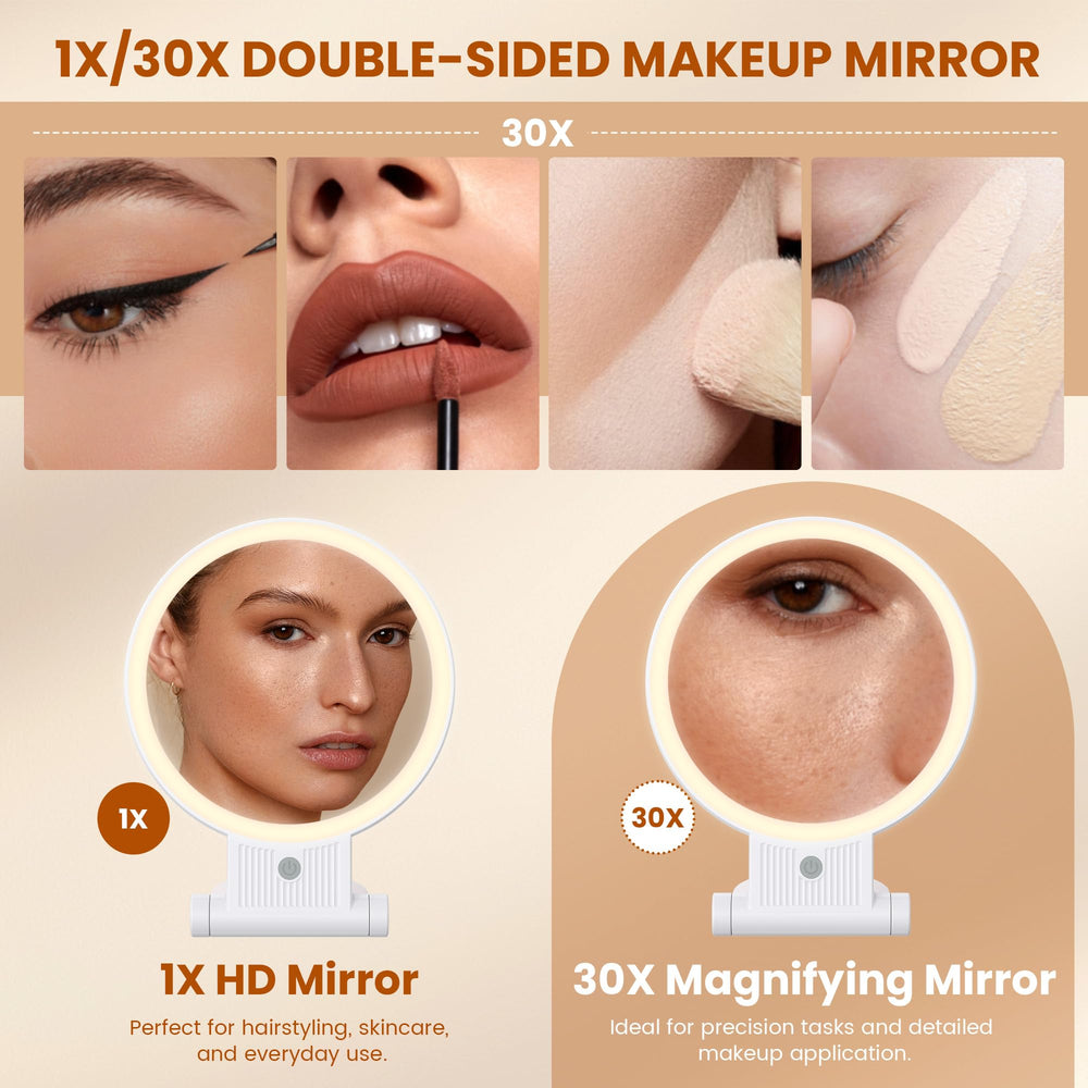 Tubbede LED makeup mirror with 72 lights for bright, even brightness and adjustable control.