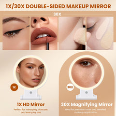 Tubbede LED makeup mirror with 72 lights for bright, even brightness and adjustable control.