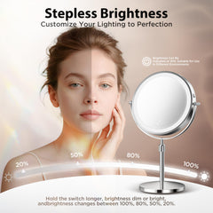 tubbede makeup mirror’s 5000mAh battery powers cordless use.