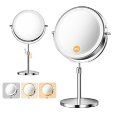 tubbede makeup mirror with double-sided magnification for precise grooming