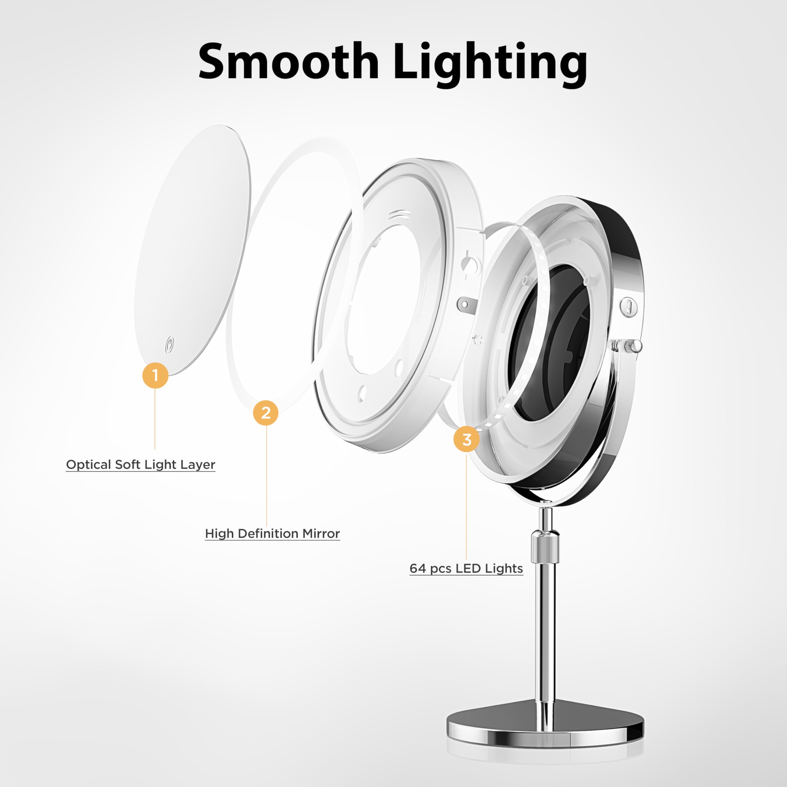 tubbede makeup mirror complements any vanity with a modern look.