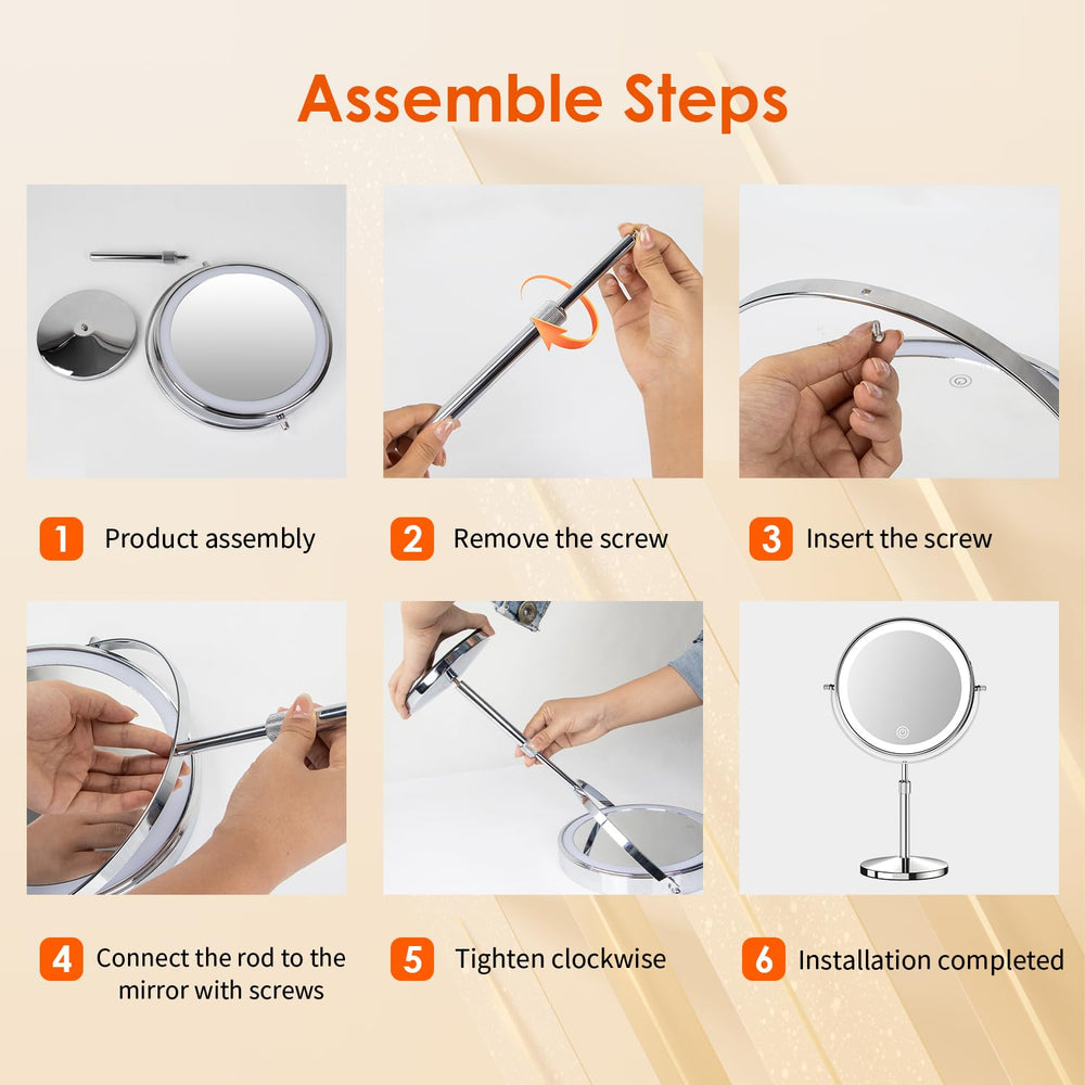 tubbede makeup mirror features touch controls on both sides.