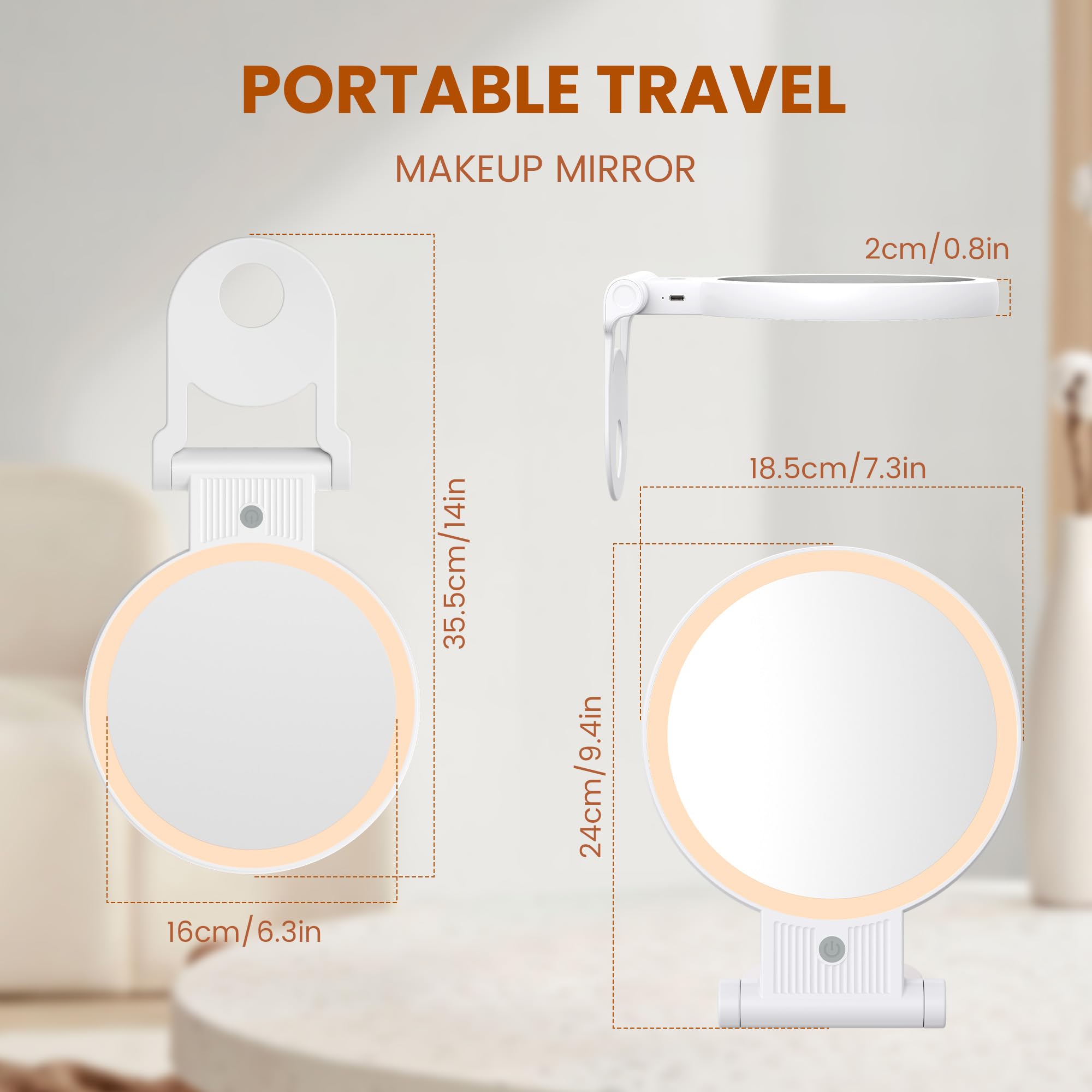 Tubbede compact lighted mirror ideal for everyday beauty routines on the go.