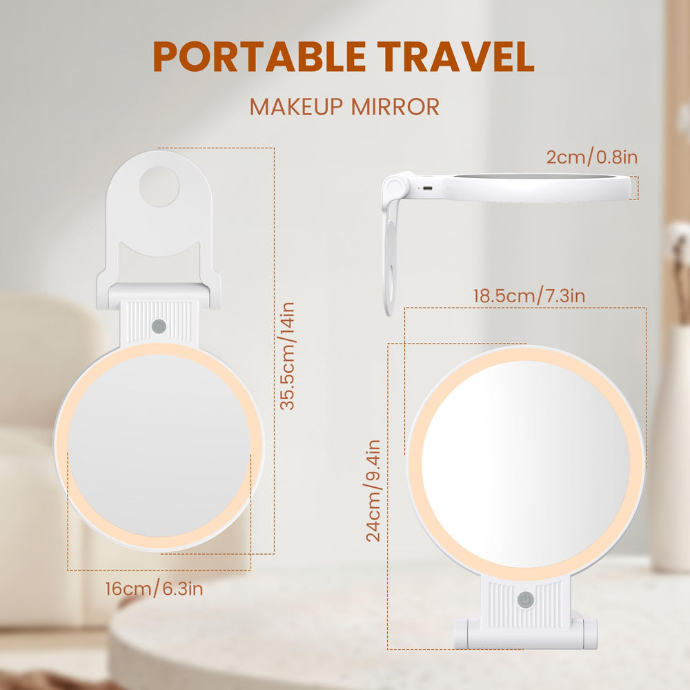 Tubbede compact lighted mirror ideal for everyday beauty routines on the go.