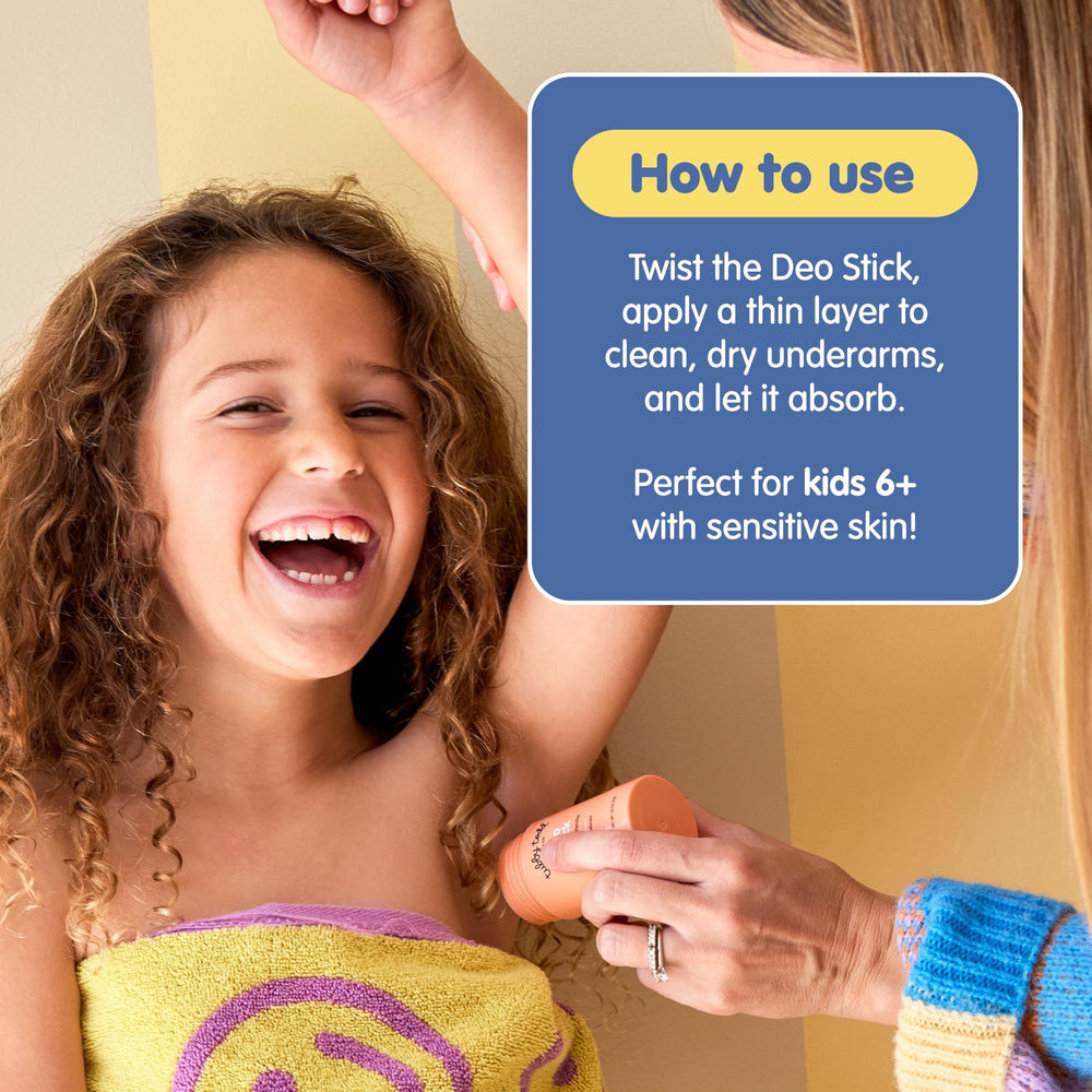 Tubby Todd Deo Stick aluminum-free icon signals baking soda-free safety for sensitive skin.