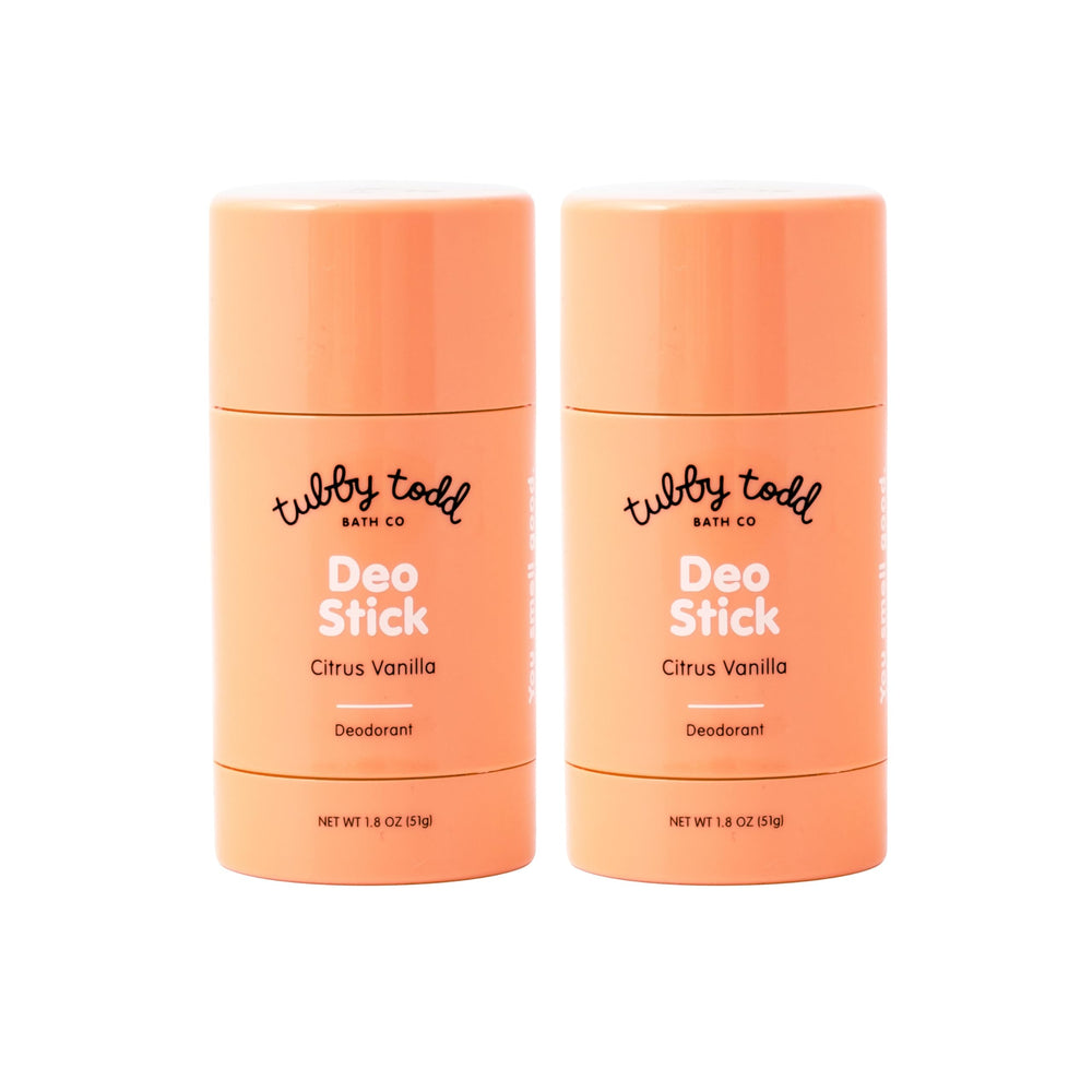 Tubby Todd Deo Stick for Kids front view with packaging, aluminum-free protection for sensitive underarms.