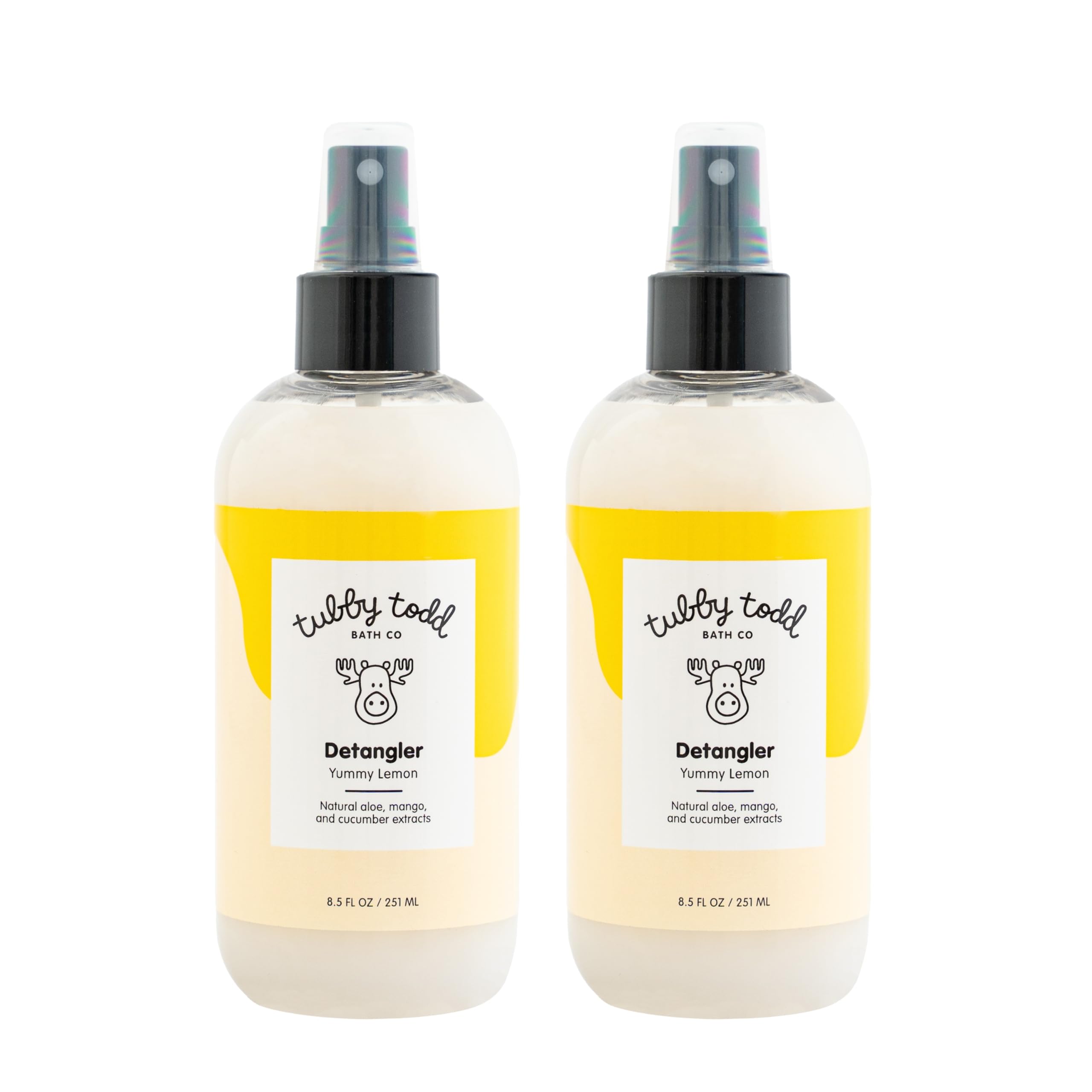 Tubby Todd Hair Detangler Spray bottle shown for easy detangling in kids’ hair