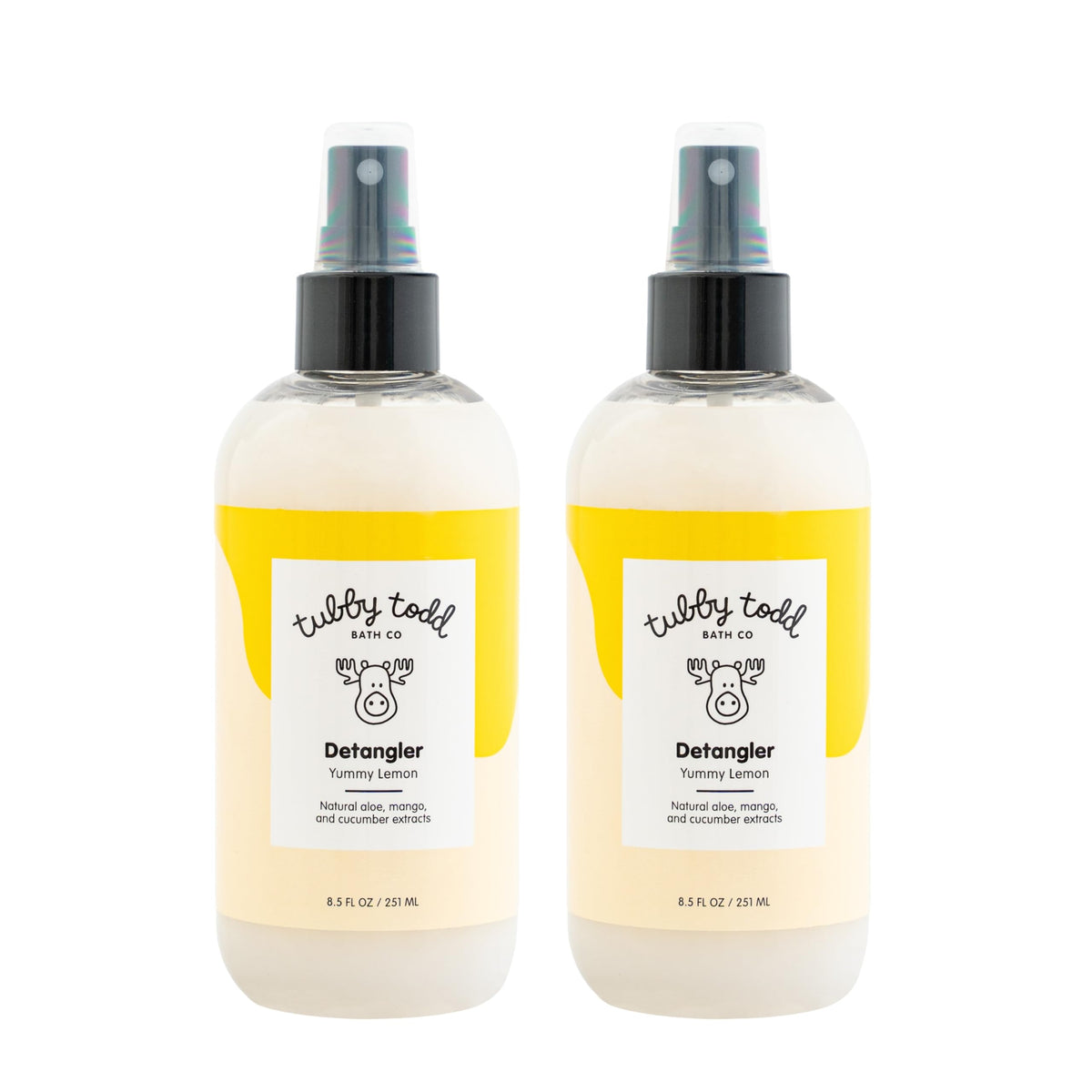 Tubby Todd Hair Detangler Spray bottle shown for easy detangling in kids’ hair