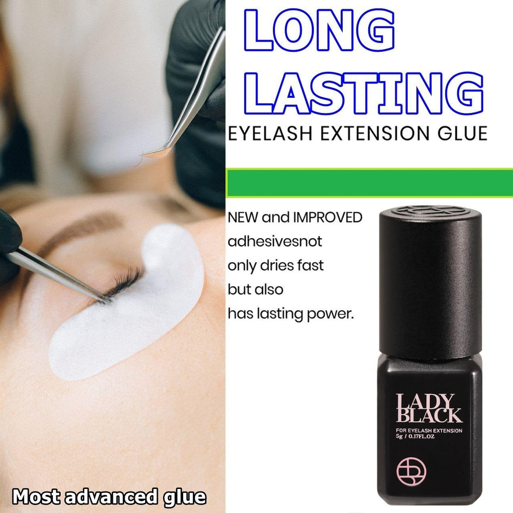TUBeauty Sky Lady Black glue application demonstrates precise lash extension bonding