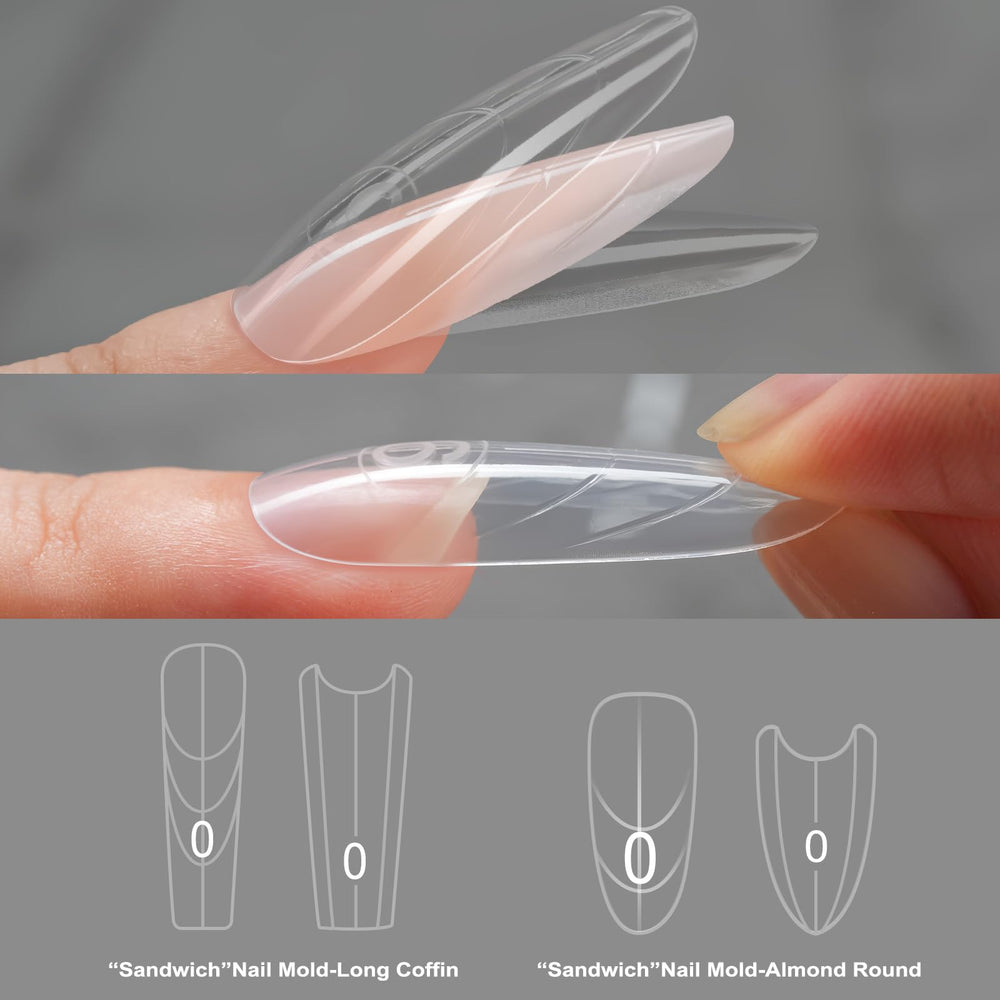 Tucepu kit de formas para uñas, garantiza ajuste perfecto para diferentes longitudes.