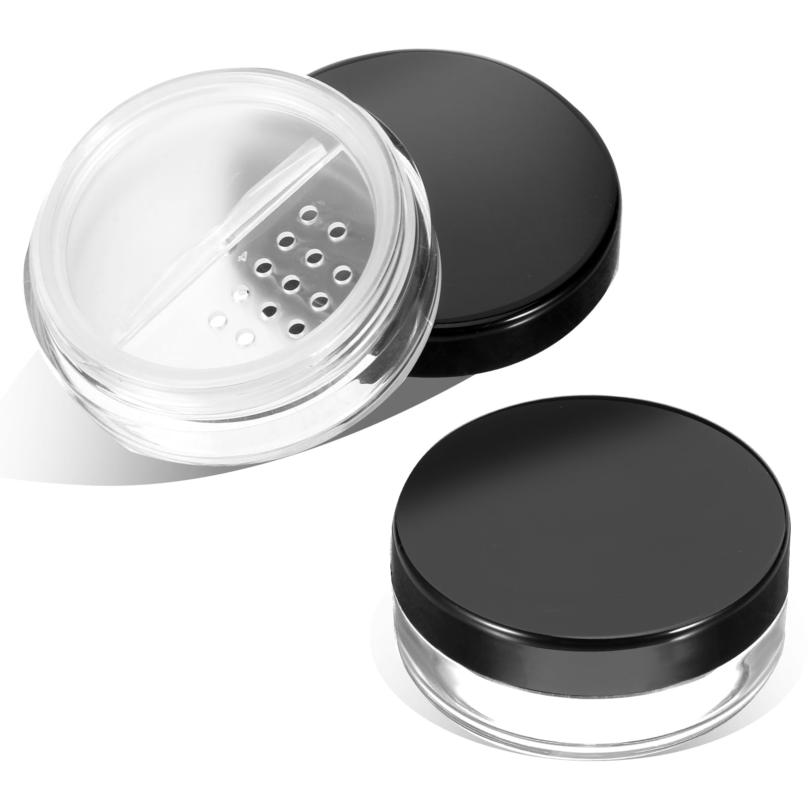 Tucnoeu 2pcs 10ml compact transparent view for easy powder visibility and on-the-go touch-ups.