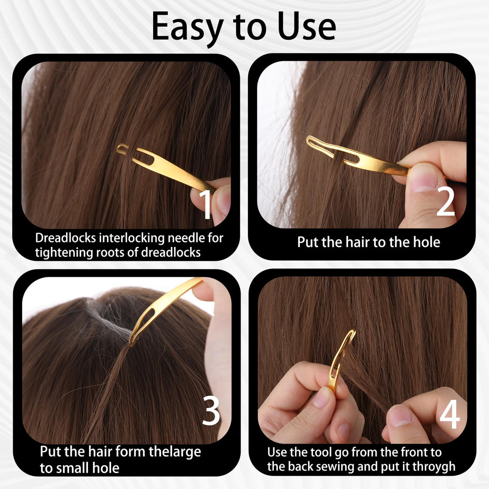 Tucnoeu interlocking loc tool diamond close-up for gentle threading through hair.