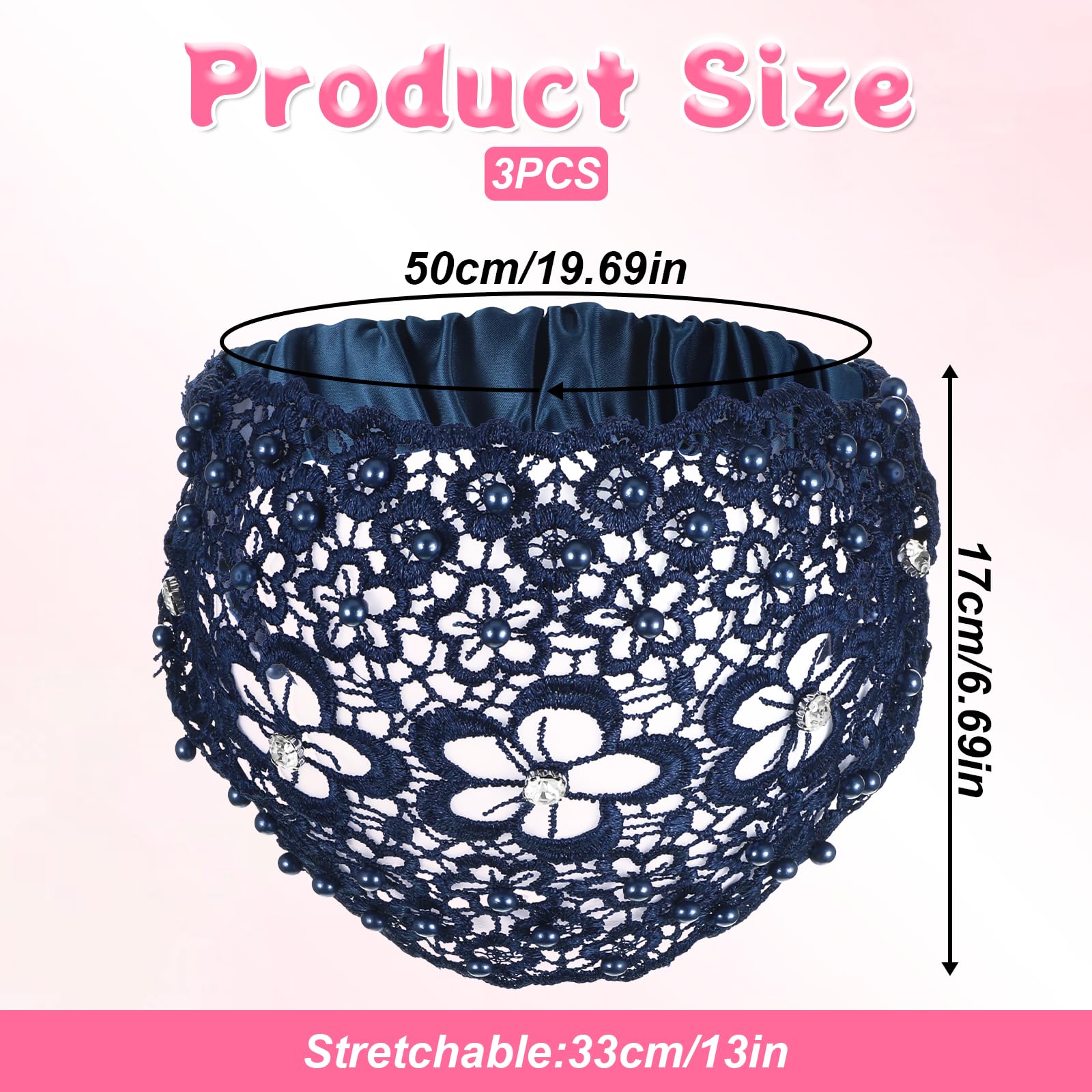 Tucnoeu soft lace elastic headband for secure all-day comfort