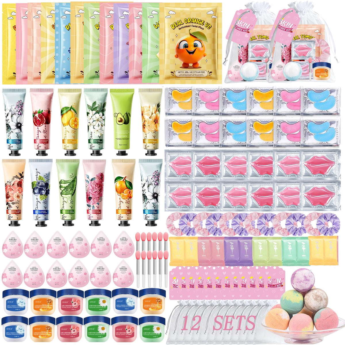 Tudona spa party kit face masks display for a relaxing sleepover skincare session