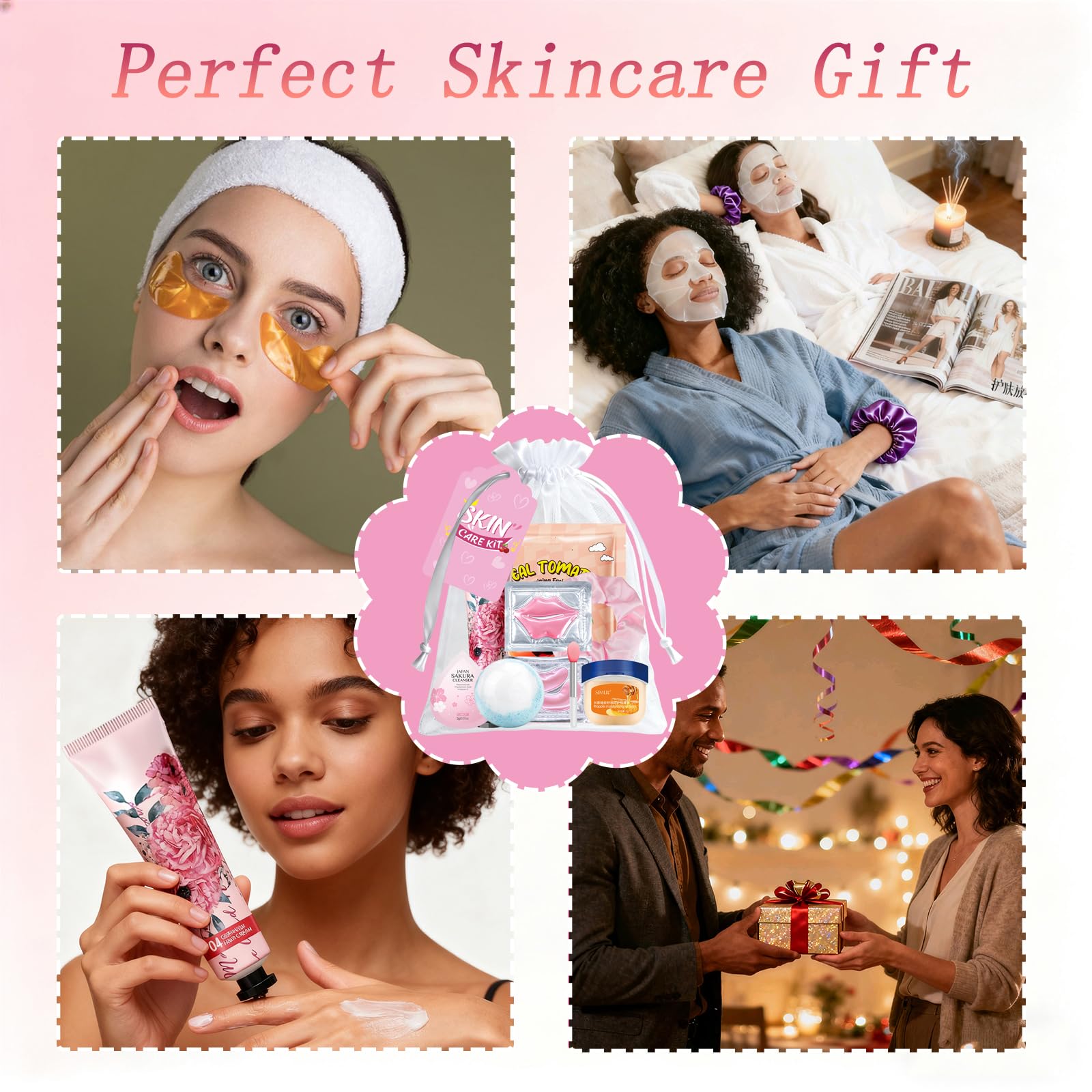 Tudona spa party kit skincare cards with simple at-home tips
