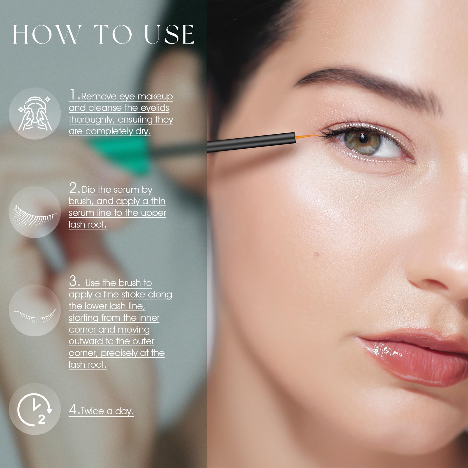 Daily-use scene with TUDPA serum suggesting routine lash support
