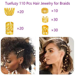 Tuefuzy aros para dreadlocks en oro: añade detalle elegante y duradero.