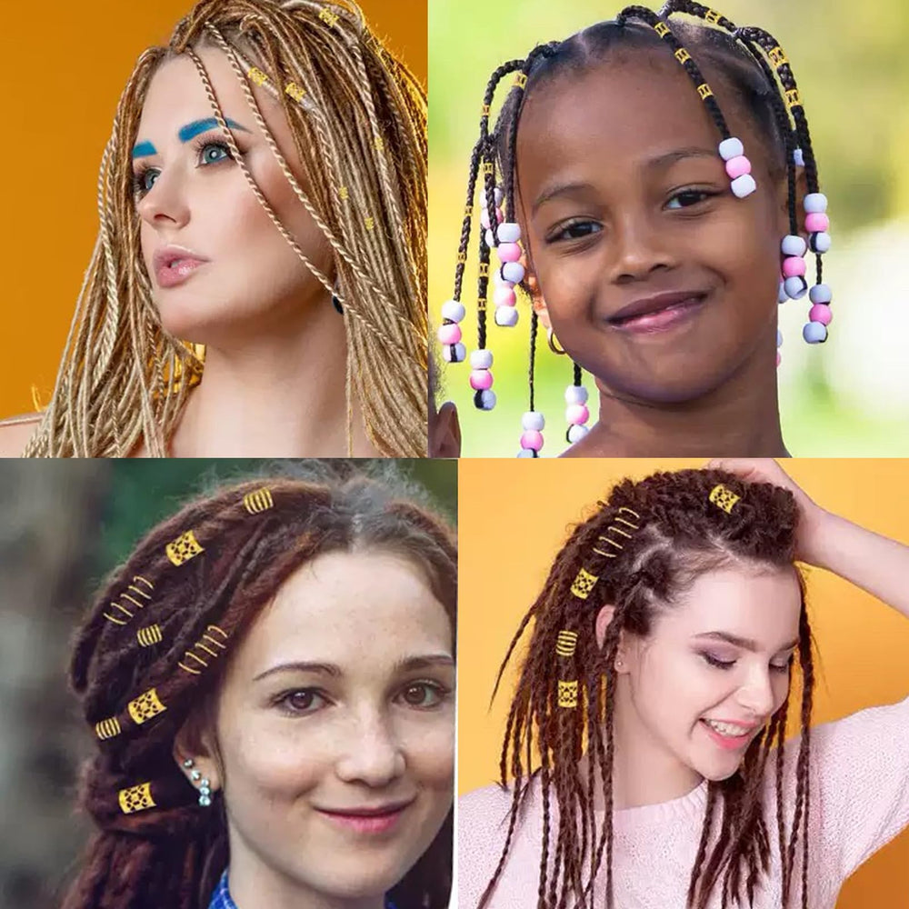Tuefuzy ornamentos para trenzas en oro: estilo versátil para cualquier ocasión.