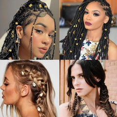 Tuefuzy joyas para cabello rastas plateadas, toque elegante para eventos