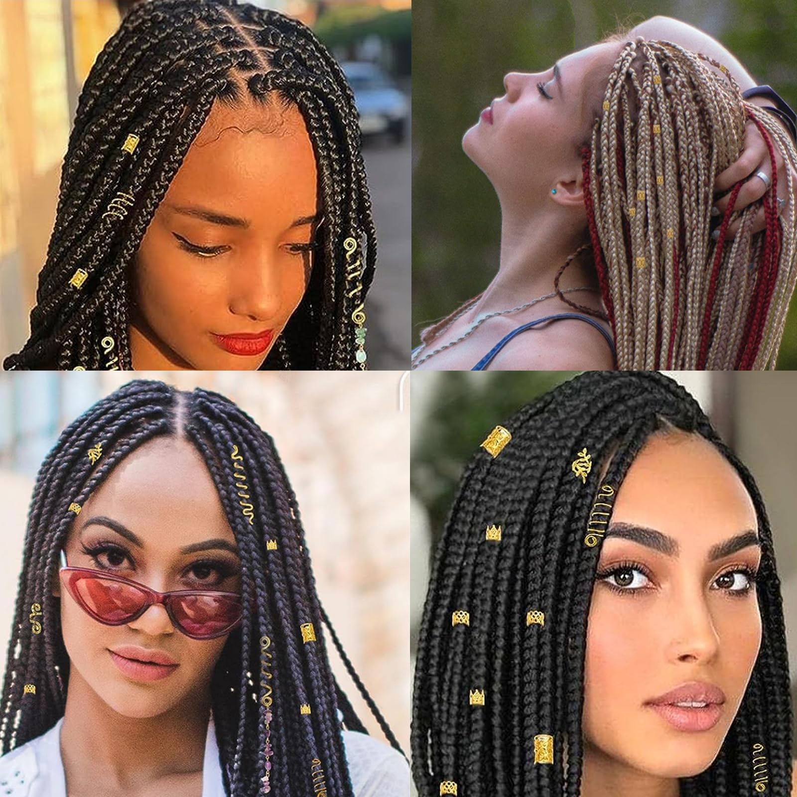 Tuefuzy pinzas para cabello trenza plateado, fijación cómoda y rápida