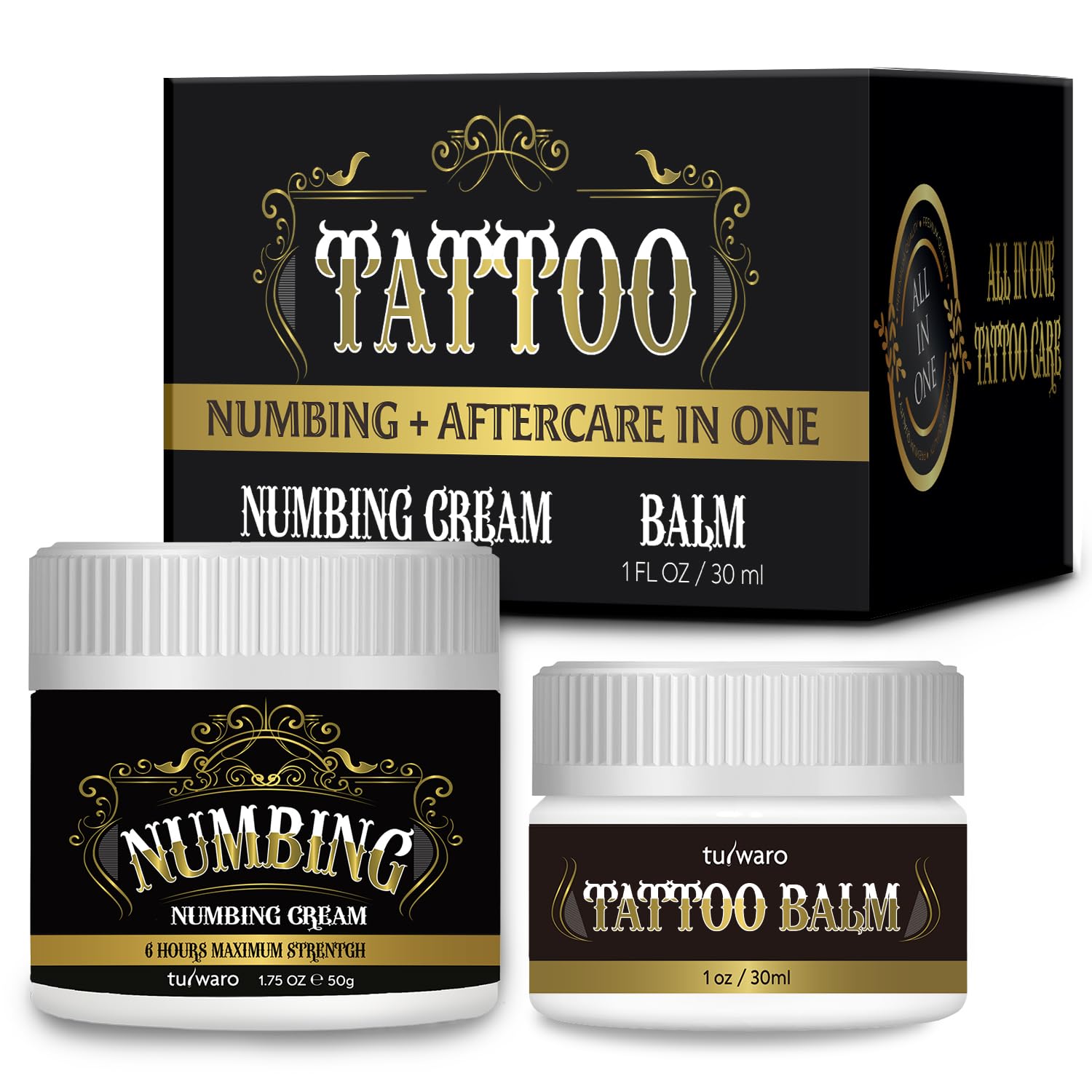 Tuiwaro numbing cream bottle demonstrates pre-session comfort with fast absorption.