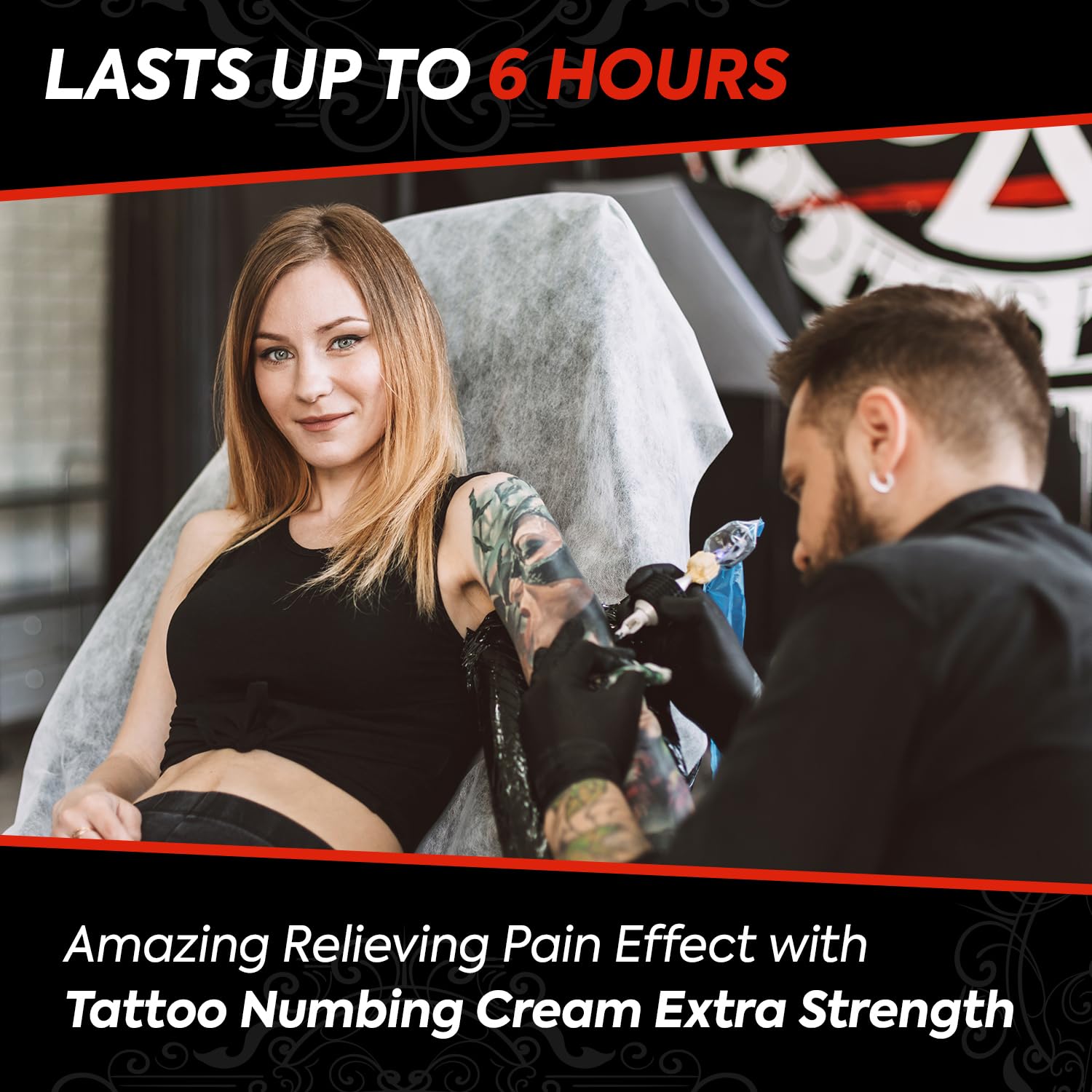 Tuiwaro Numbing Cream with arnica for soothing sensations during longer treatments.