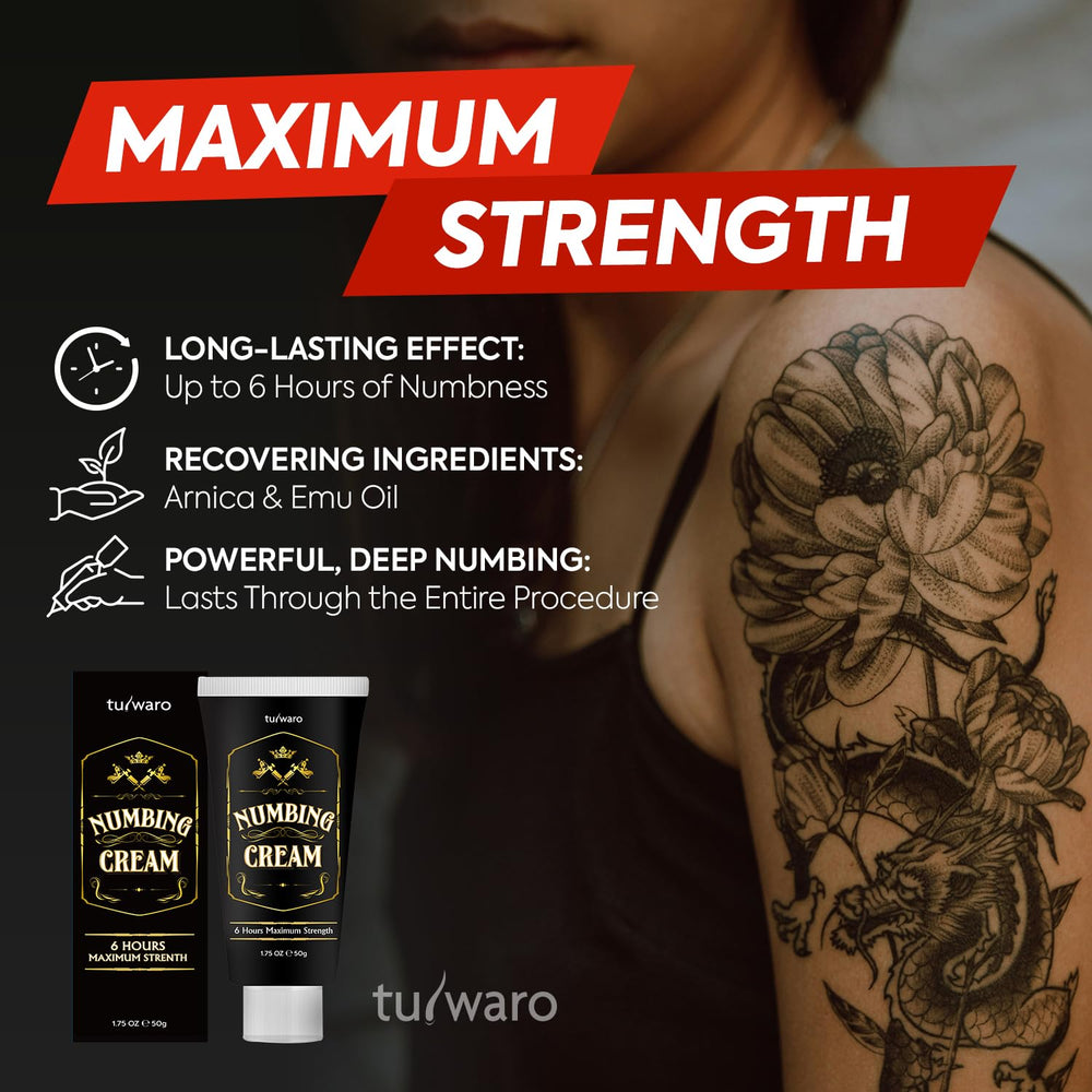Tuiwaro Numbing Cream with emu oil showing smooth absorption during skincare.