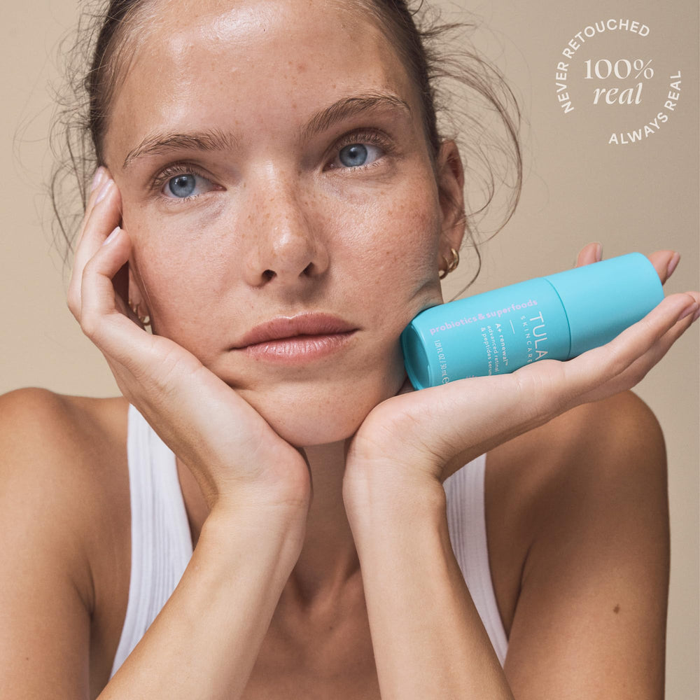 TULA A+ Renewal texture closeup focusing on smooth serum spread.