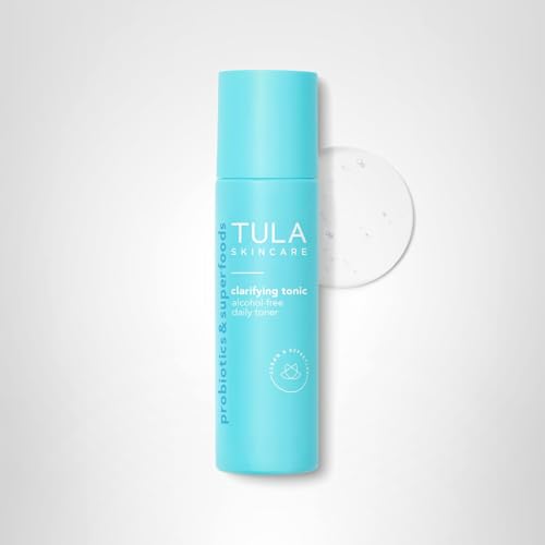 TULA Clarifying Toner finished glow on skin after toning.