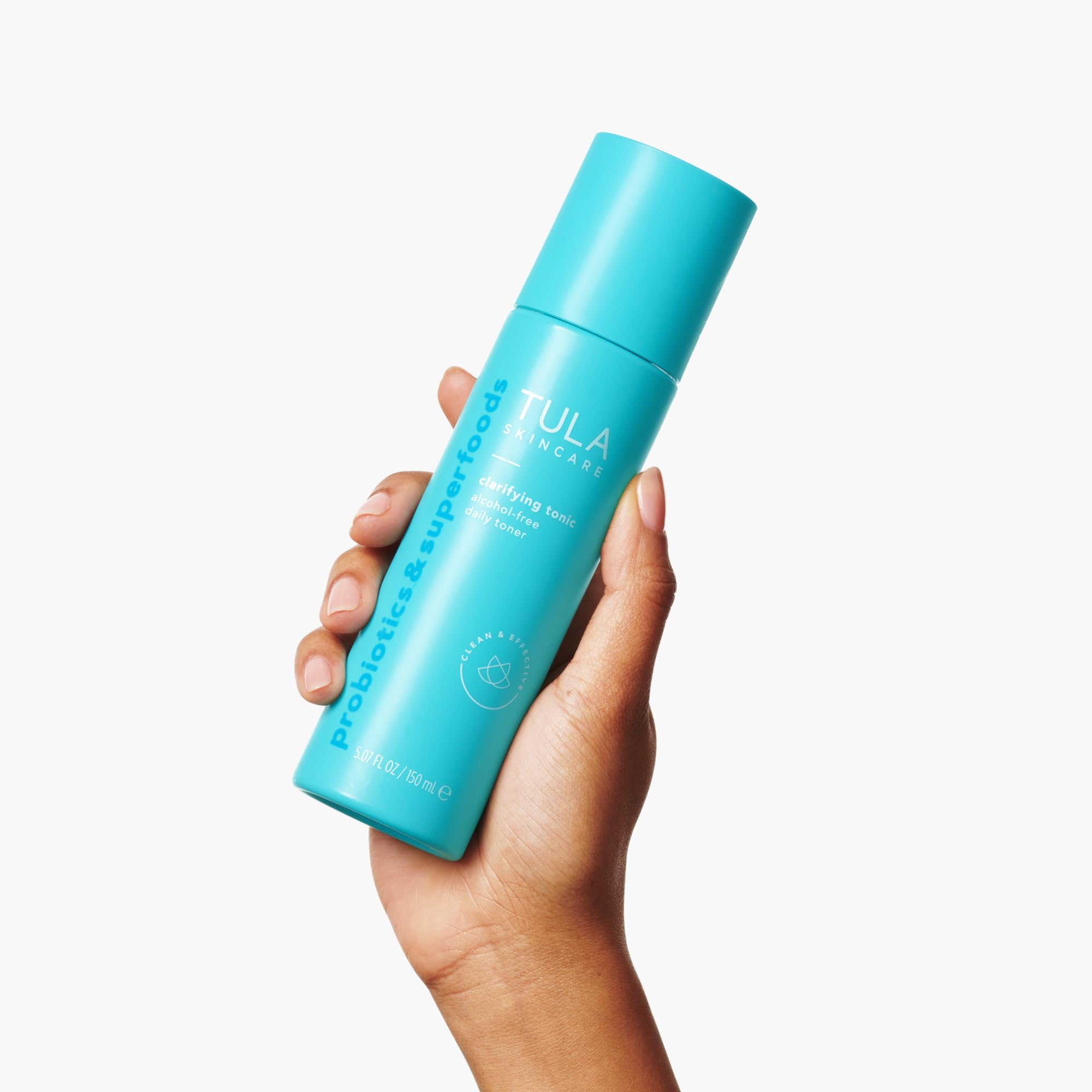 TULA Clarifying Toner witch hazel close-up showing soothing tone action.
