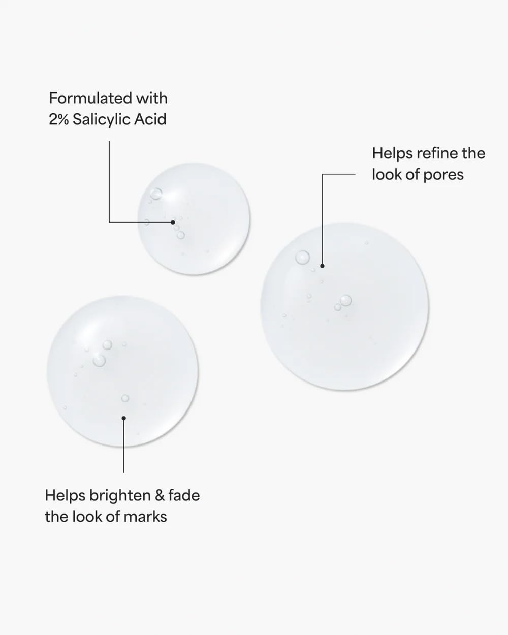 TULA Clear Up texture close-up illustrates exfoliation and smooth skin improvement.