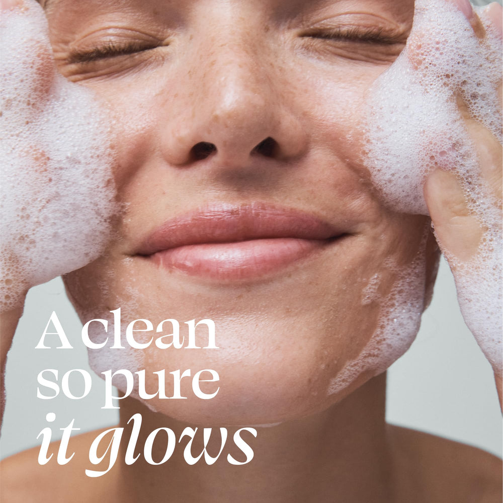TULA foaming texture close-up reveals gentle, refreshing wash for all skin types.