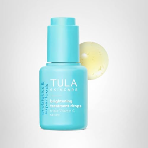 TULA Brightening Drops packaging box label for shelf display