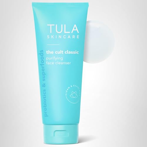 TULA Purifying Face Cleanser back label close-up showing key ingredients