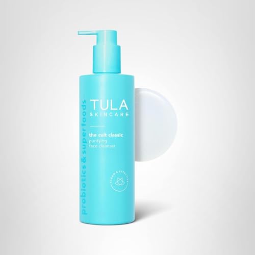 TULA cult-classic cleanser on shelf display signals versatile daily skincare routine.