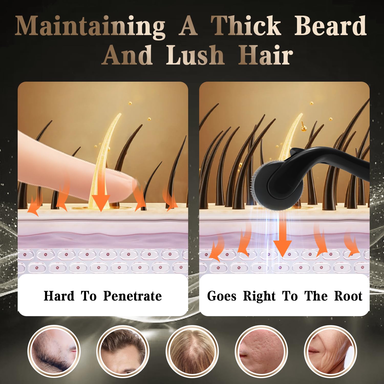 TUMAKOU Derma Roller for beard use supports smooth, targeted application.