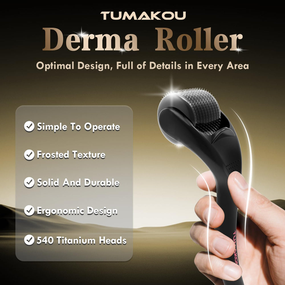 TUMAKOU Derma Roller for scalp with easy grip for precise treatment.