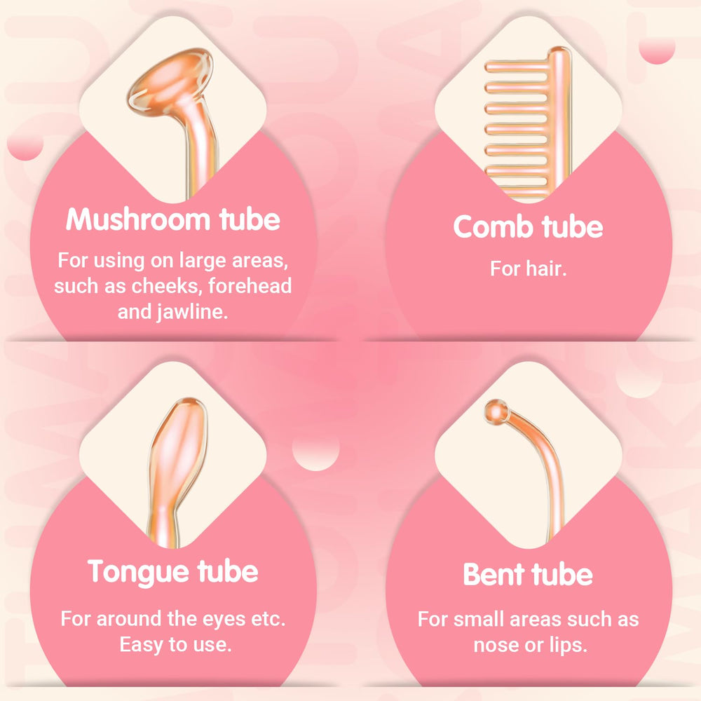 TUMAKOU mushroom glass tube enables gentle pore treatment and targeted application