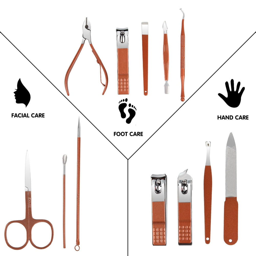 Tumkun pink travel case open for stylish, portable nail care.