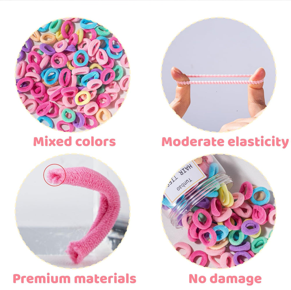 Gomas de pelo Tunbao para coletas rápidas en niñas pequeñas.