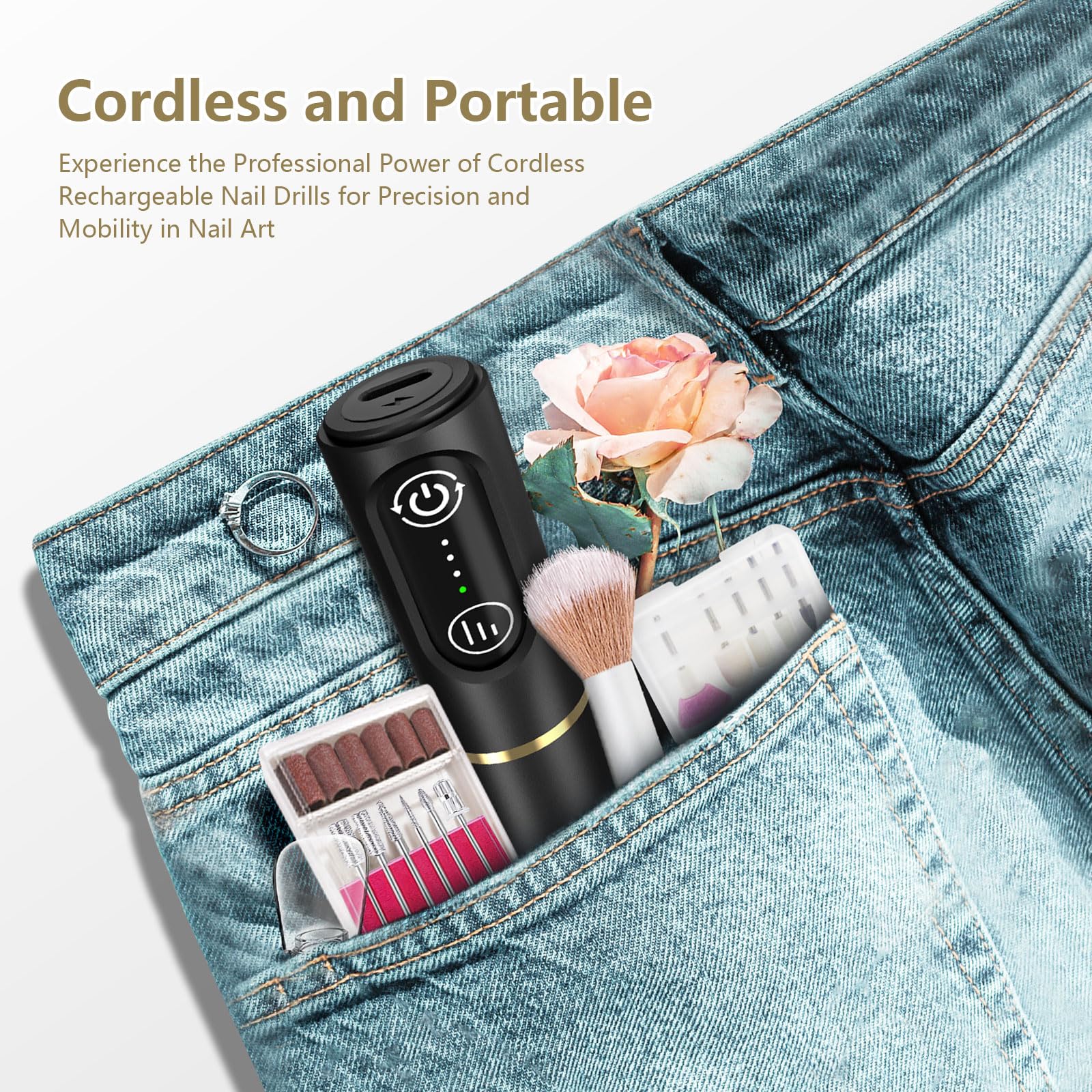 TUOBEO ergonomic portable nail drill for comfortable control