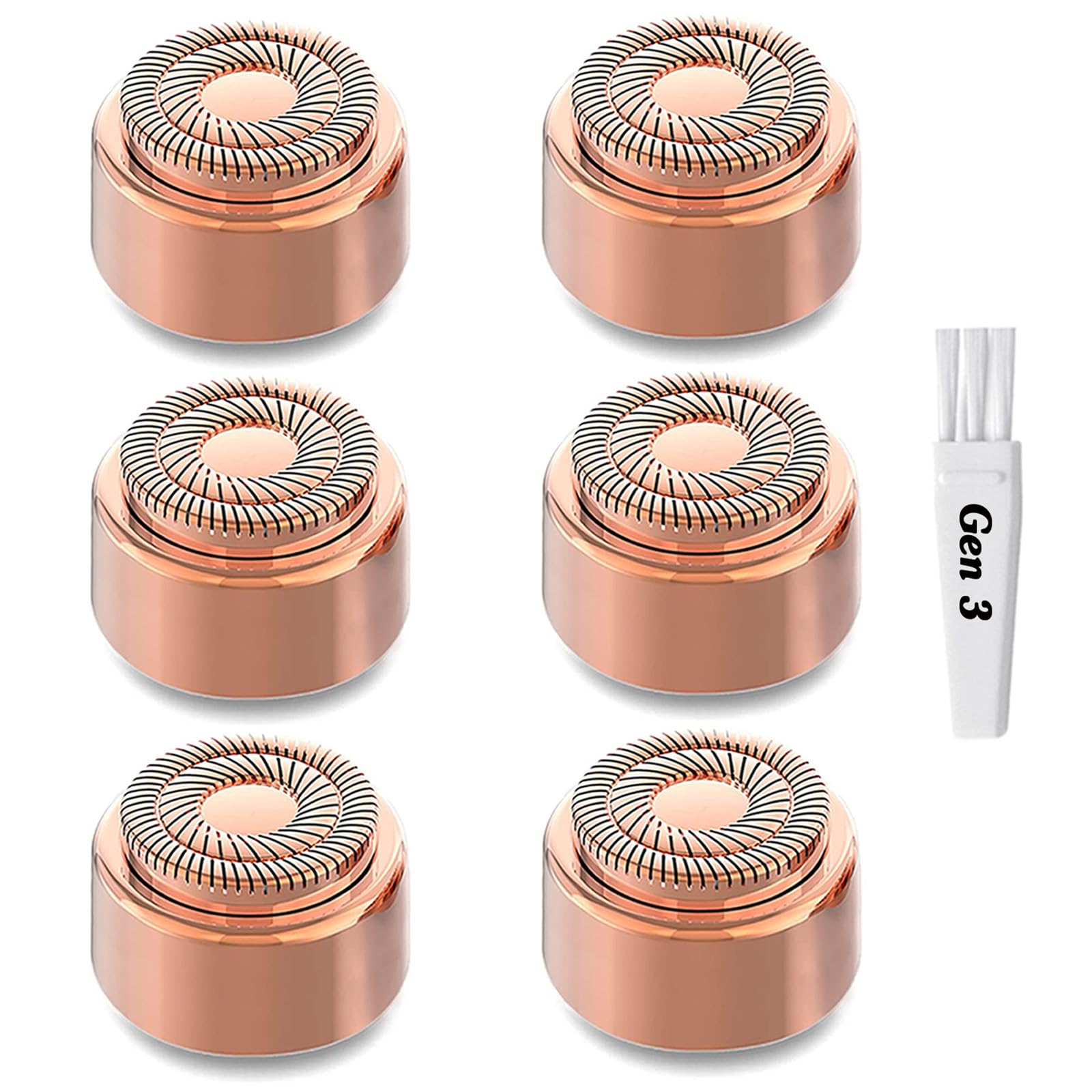 Tuokiy Gen 3 replacement head front view with precision blades for gentle facial hair removal.