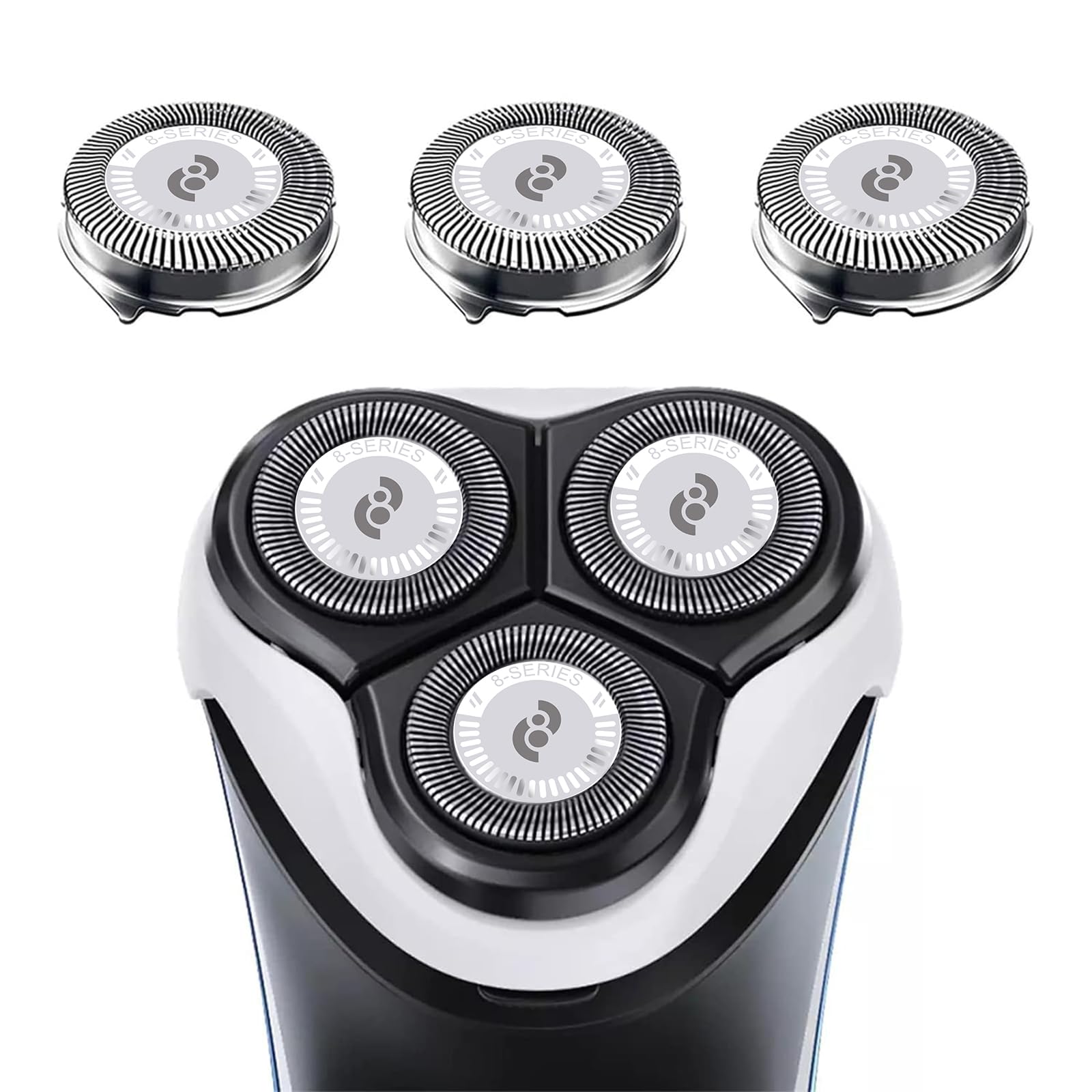 tuokiy HQ8 replacement head close-up showing curved-fit design for comfortable shaving