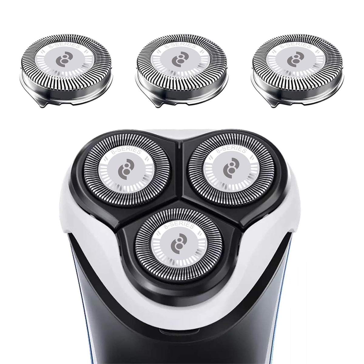 tuokiy HQ8 replacement head close-up showing curved-fit design for comfortable shaving