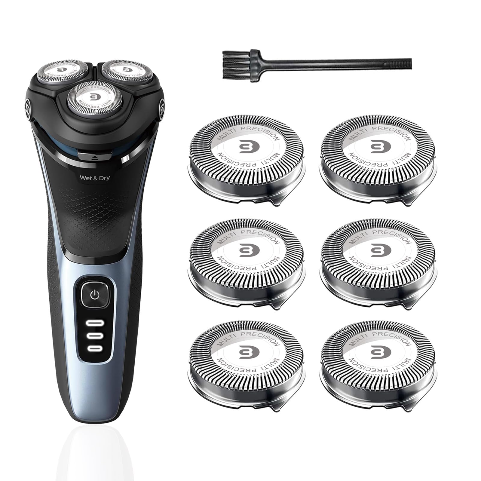Tuokiy SH30 replacement head front view fits Philips Norelco shavers for a smooth shave.