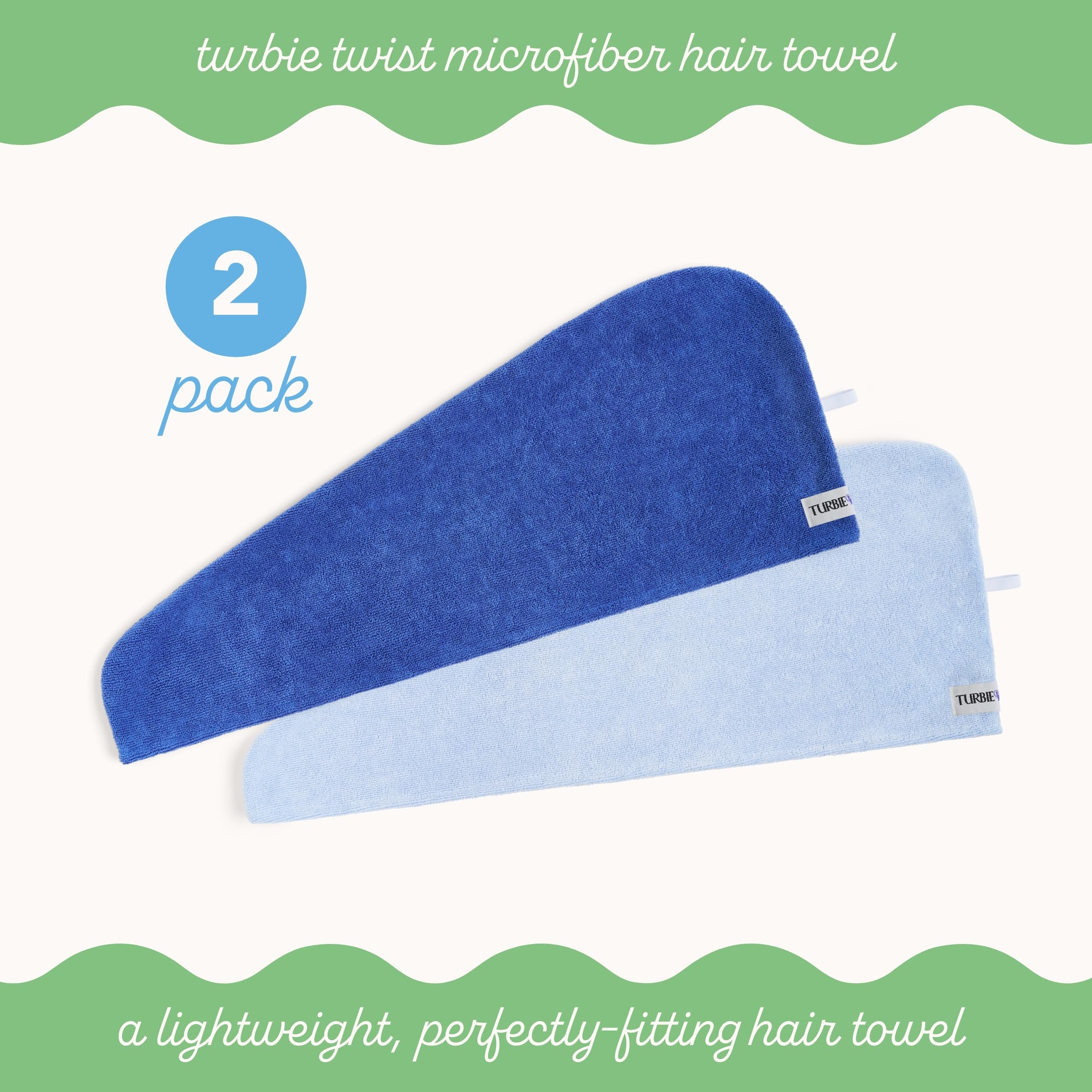 Turbie Twist toalla microfibra absorbente rápida para cabello liso y manejable