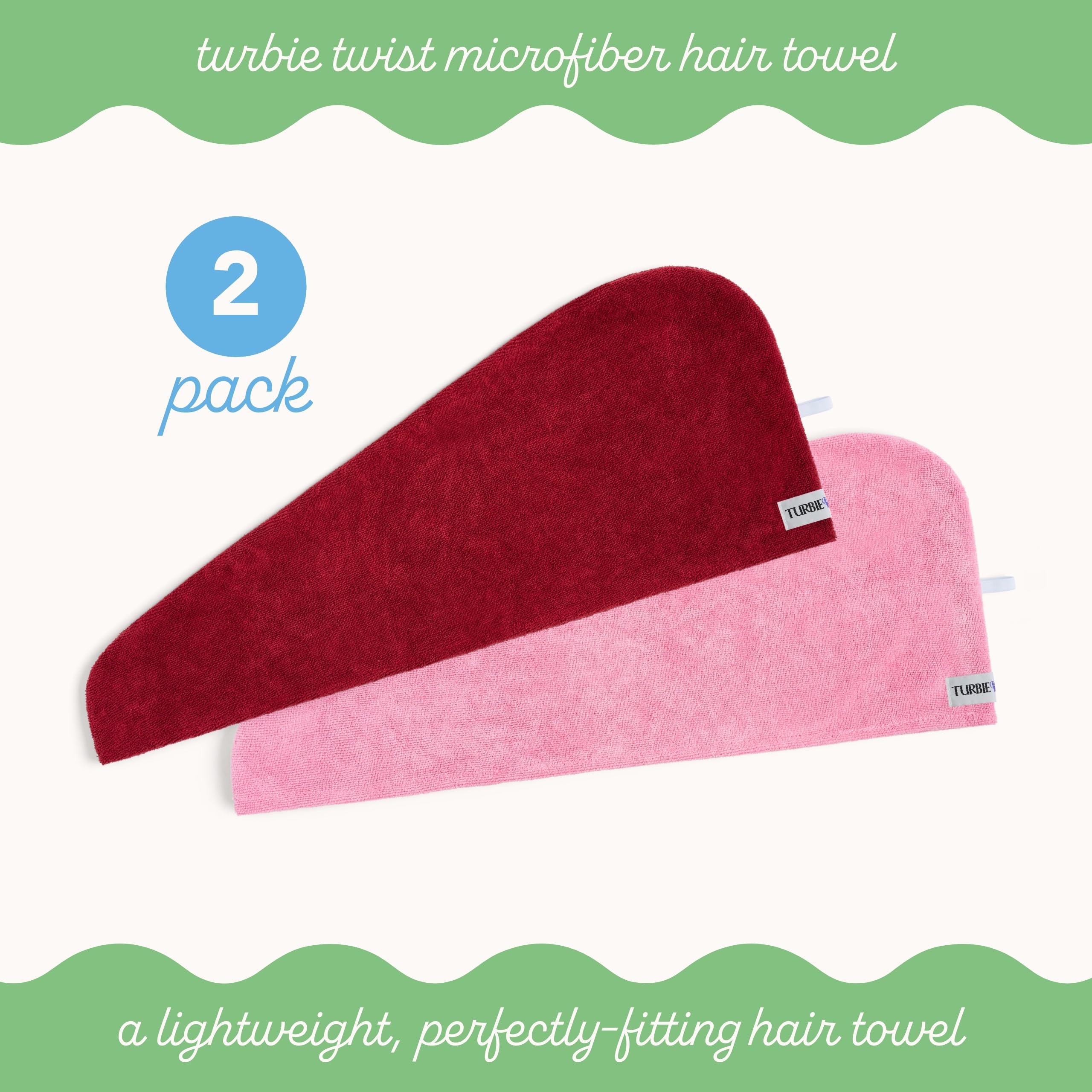 Turbie Twist anti-frizz turban reduces friction for smooth hair.